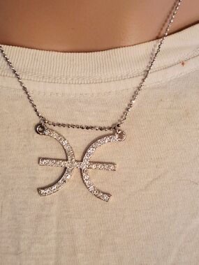 Dollhouse Silver-Tone Crystal Pisces Pendant Necklace